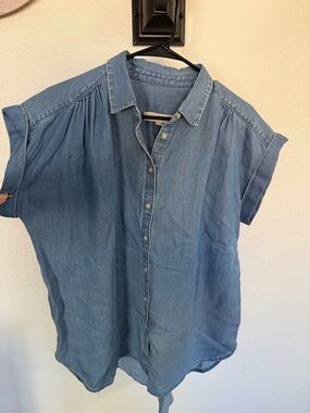 LOFT Light Blue Chambray Shirt